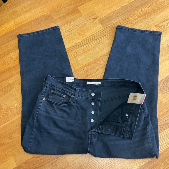 Levi's women's ribcage straight ankle jeans 16w Washed Black Classic Timeless - Picture 2 of 16